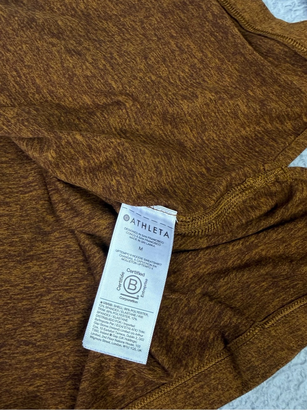 Athleta Uptempo Hoodie Sweatshirt Womens Medium Brown Long Sleeve Athletic - Picture 4 of 7